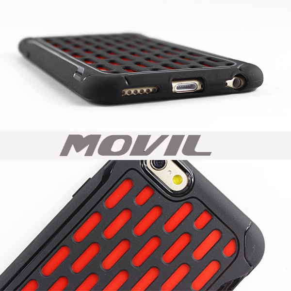 NP-2494 Doble capa Napoleon PC TPU funda para iPhone 6-7